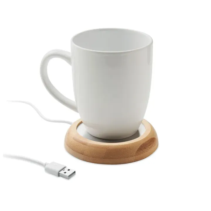 Bamboo mug warmer with USB - MO2592 (MOCN#40)